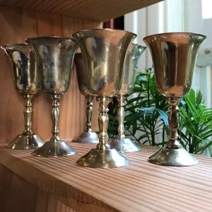 6 Silver Plated Liquor Cups